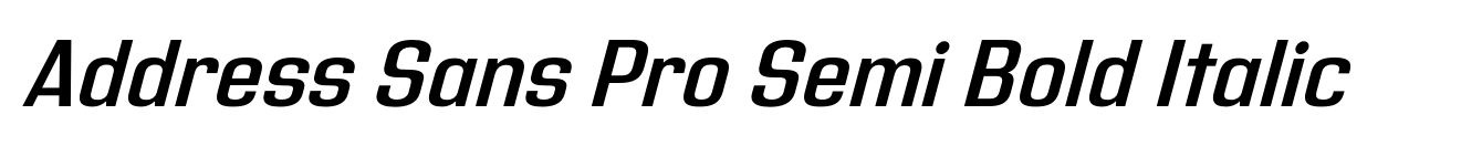 Address Sans Pro Semi Bold Italic